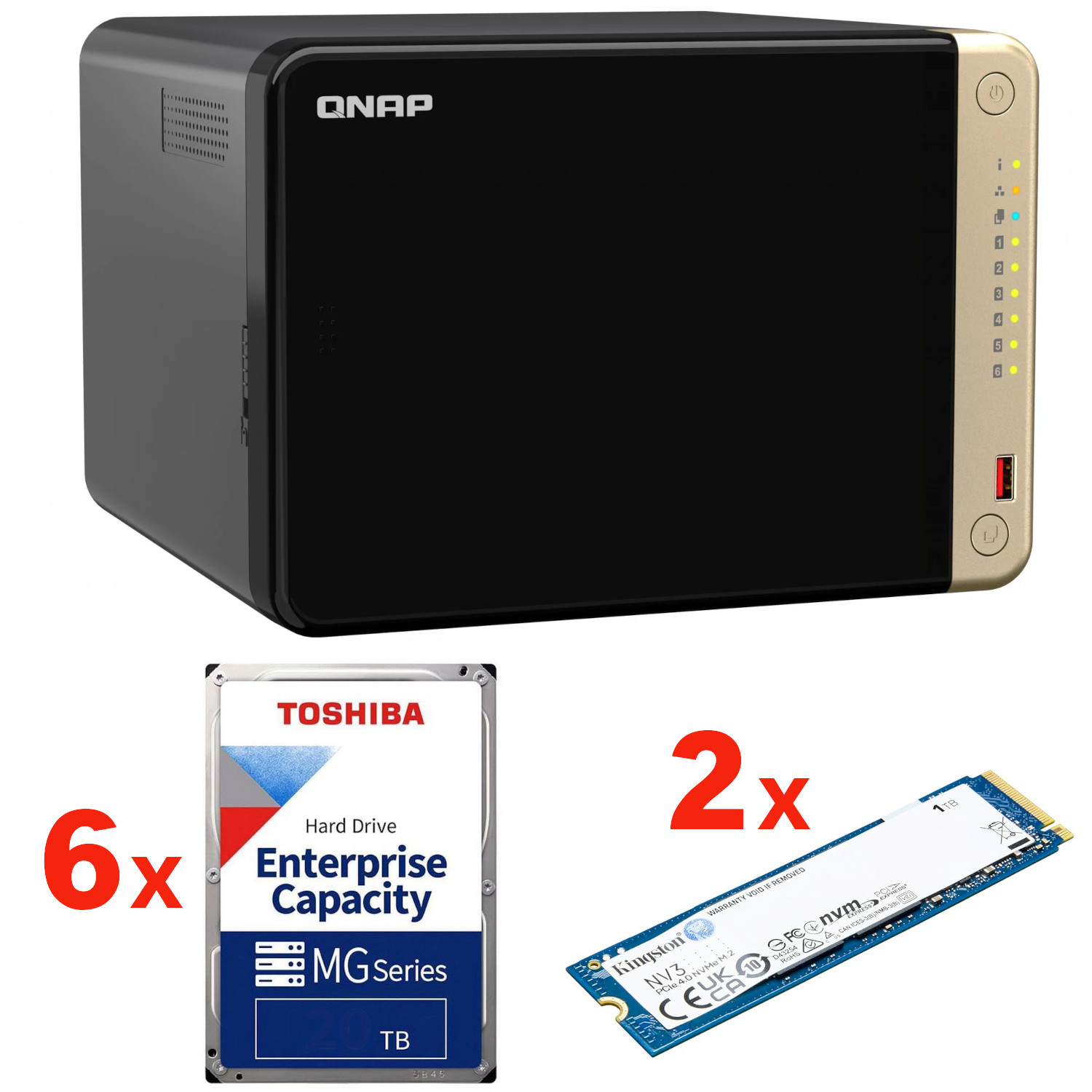 QNAP - TS-664-8G-84TB -   